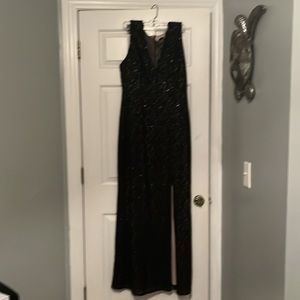 NW Nightway Black Sequin Formal gown